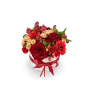 Box červených květin